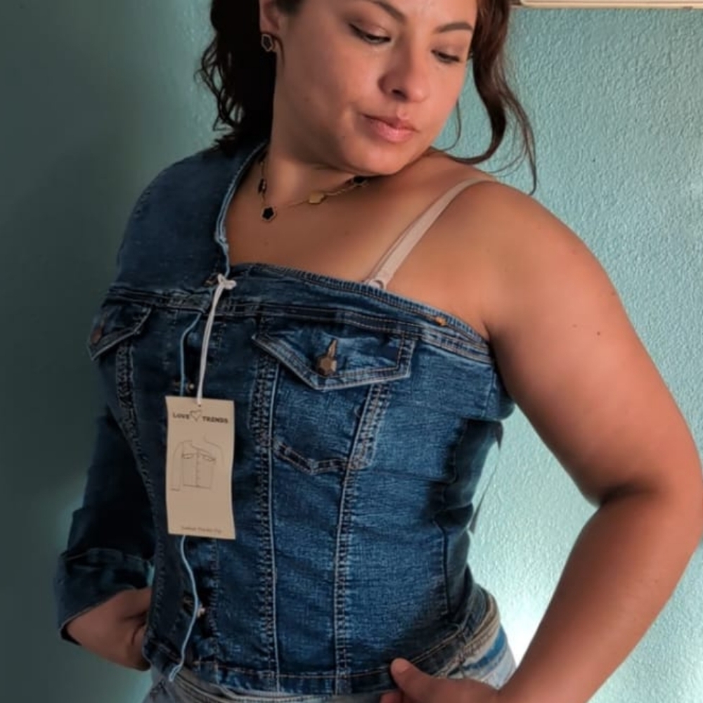 Denim Off-Shoulder Jacket